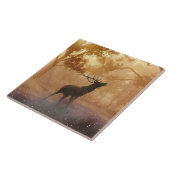 Hirsch prachtige natuur tegeltje (Zijkant)