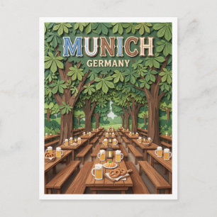 Hirschgarten München Duitsland Briefkaart