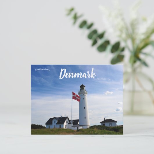 Hirtshals Vuurtoren in Hirtshals Denemarken Briefkaart (Staand voorkant)