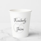 His & Her Script Names, Black & Grey Papieren Bekers (Voorkant)