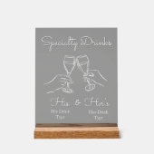 His & Hers Drinks - Special Wedding Drink Bar Sign (Recto)
