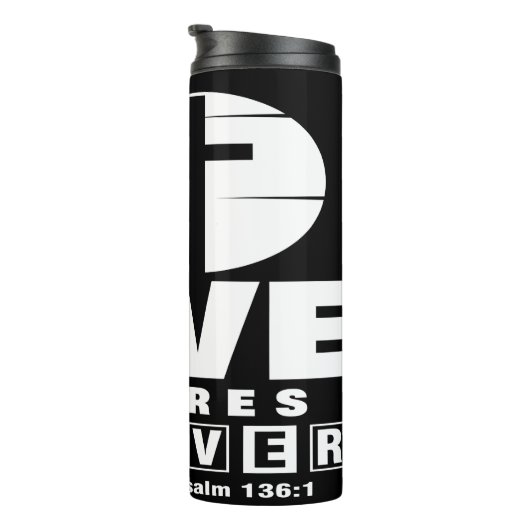 His Love Endures Forever Thermosbeker (Geroteerd rechts)