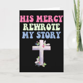 His Mercy Rewrote My Story Christian Design Kaart (Voorkant)