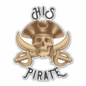 HIS Pirate Crossbones Skull & Sword Sticker (Voorkant)