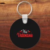 His Valentine Romantic Matching Couples Heart Sleutelhanger (Voorkant)