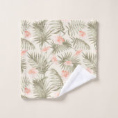 Hisbiscus Tropical Palm Tree Motif (Gant de toilette)
