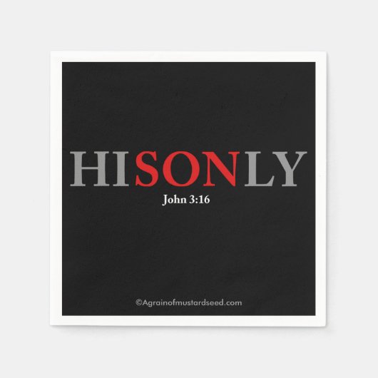 HISONLY John 3:16 Servetten (Voorkant)