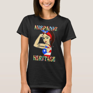 Hispanic Erfgoed Maand Boricua Puerto Rico Vlag W T-shirt