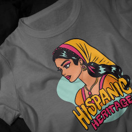 Hispanic Heritage Hand getrokken Hispana T-shirt