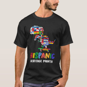 Hispanic Heritage Maand Dinosaurus Kinder Jongens  T-shirt
