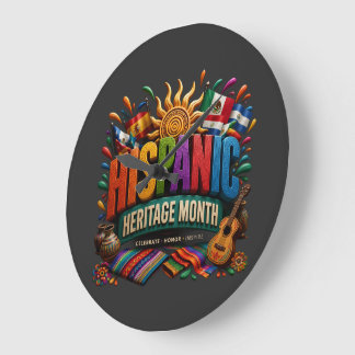 Hispanic Heritage Month 3D Kleurrijke Culturele Tr Grote Klok