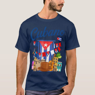 Hispanic Heritage Month Cubaans Vlagontwerp Outfit T-shirt