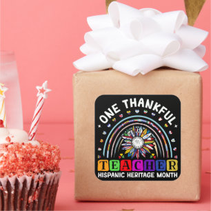 Hispanic Heritage Month Een dankbare leraar Latijn Vierkante Sticker