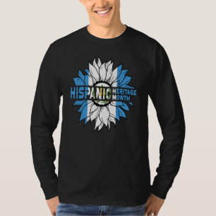Hispanic Heritage Month Guatemala Vlag Zonnebloem T-shirt