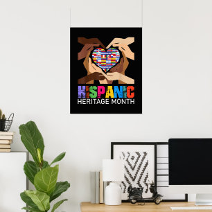 Hispanic Heritage Month handen hart Poster