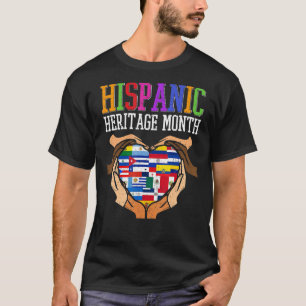 Hispanic Heritage Month Hands Heart Latino Countri T-shirt