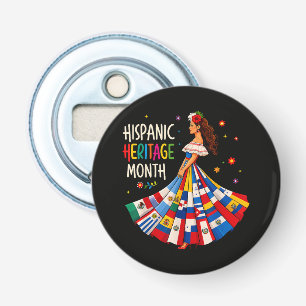 Hispanic Heritage Month Latino-landen Vlaggen Button Flesopener