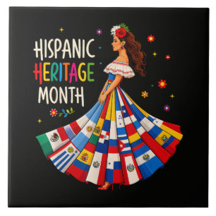 Hispanic Heritage Month Latino-landen Vlaggen Tegeltje