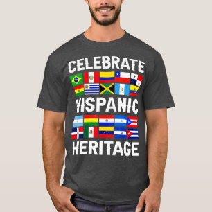 Hispanic Heritage Month Latino Vlag alle landen T-shirt