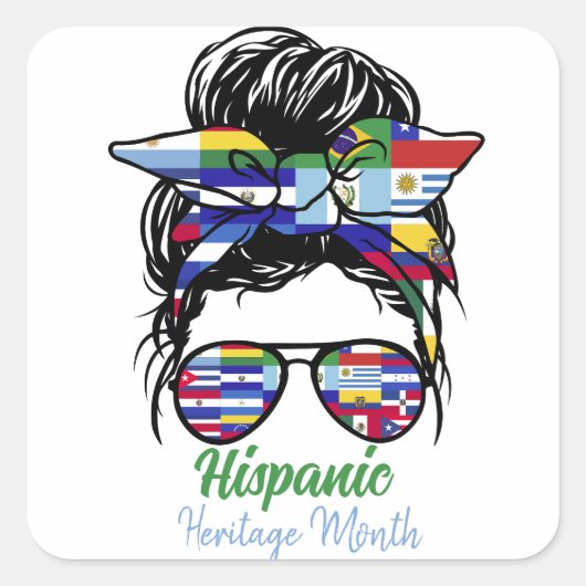 Hispanic Heritage Month  Vierkante Sticker (Voorkant)
