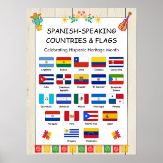 Hispanic Heritage Month Vlaggen Klasposter Poster