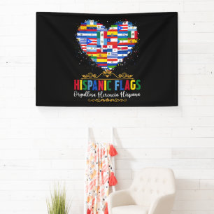 Hispanic Vlaggen Hart Hispanic Erfgoed Maand Spandoek