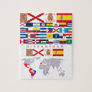 HISPANIDAD orígen con mapa. Puzzle Legpuzzel