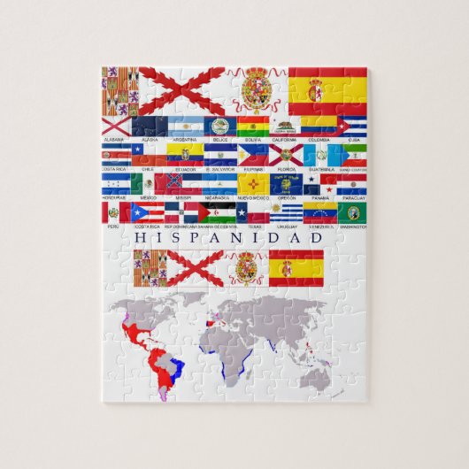 HISPANIDAD orígen con mapa. Puzzle Legpuzzel (Verticaal)