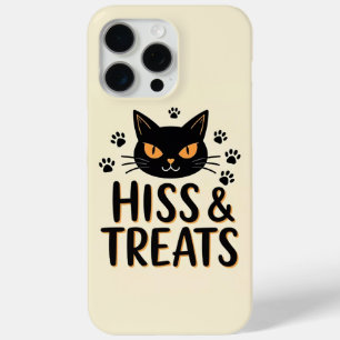 Hiss and Treats Zwarte Kat Halloween iPhone 15 Pro Max Hoesje
