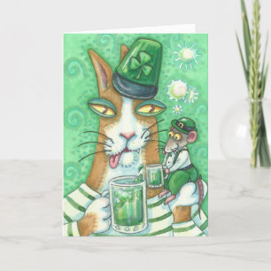 Hiss N' Fitz Cat ST. PATRICK'S DAY NOTE KAART LGE