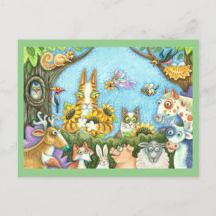 HISS N' FITZ CATS AND MENAGERIE OF FRIENDS, FUNNY BRIEFKAART