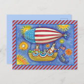 HISS N' FITZ CATS & MOUSE IN 4 JULI ZEPPELIN FEESTDAGENKAART (Voorkant / Achterkant)