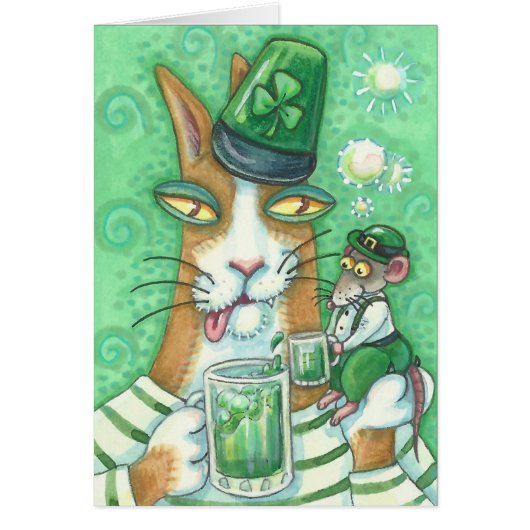 HISS N' FITZ KAT & RAT, PROOST OP GROEN BIER Blank (Voorkant)