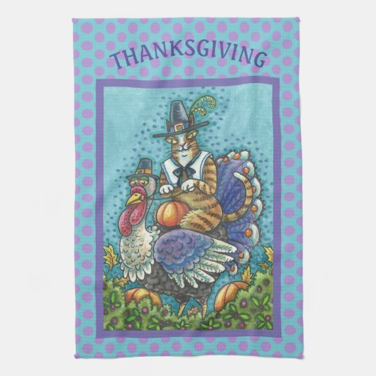 HISS N' FITZ KAT, THANKSGIVING KEUKENHANDDOEK (Verticaal)