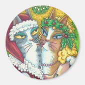 HISS N' FITZ KISSING CATS, SANTA CLAWS MAGNET MAGNEET (Voorkant)