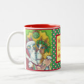 HISS N' FITZ KISSING CATS, SANTA CLAWS XMAS MOK (Links)