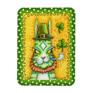 HISS N' FITZ LEPRECHAUN, ST. PADDY'S DAY FUNNY CAT MAGNEET