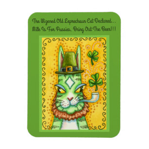 HISS N' FITZ LEPRECHAUN, ST. PADDY'S DAY FUNNY CAT MAGNEET