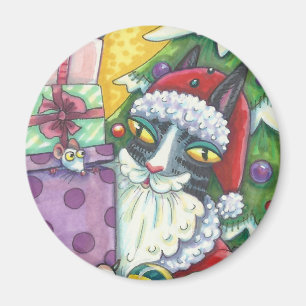 Hiss N'Fitz CAT PÈRE NOËL CHRISTMAS MAGNET