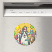 Hiss N'Fitz Cats ANNIVERSAIRE MAGNET ronde *Person (In Situ (Lave-vaisselle))