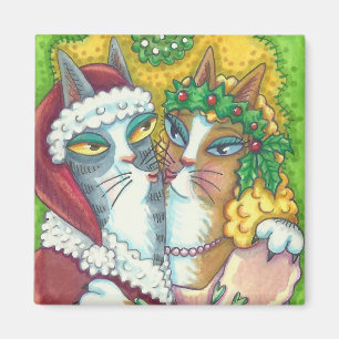 HISS N'FITZ KISSING CATS, PÈRE NOËL CLAWS MAGNET