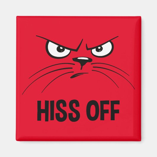 Hiss of Funny Angry Cat Magneet (Voorkant)