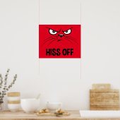 Hiss of Funny Angry Cat Poster (Keuken)