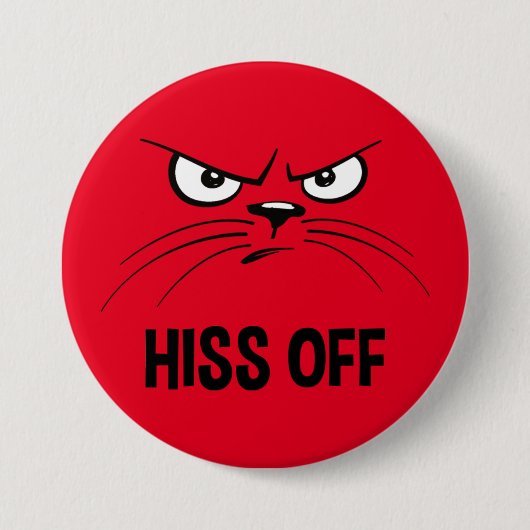 Hiss of Funny Angry Cat Ronde Button 7,6 Cm (Voorkant)