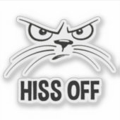 Hiss of Funny Angry Cat Sticker (Voorkant)