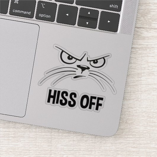 Hiss of Funny Angry Cat Sticker (Detail)