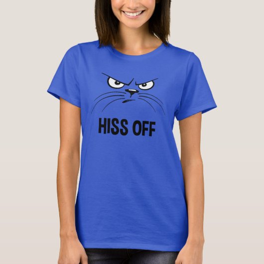 Hiss of Funny Angry Cat T-shirt (Voorkant)