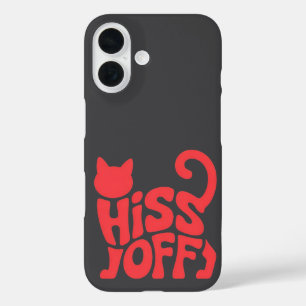 "Hiss Off – Katten Typography Design"      iPhone 16 Hoesje