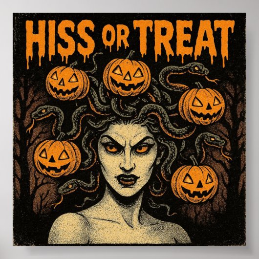Hiss or Treat Halloween Poster (Voorkant)
