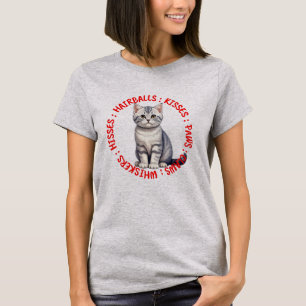 Hisses and Kisses, een Britse kat met kort haar T-shirt